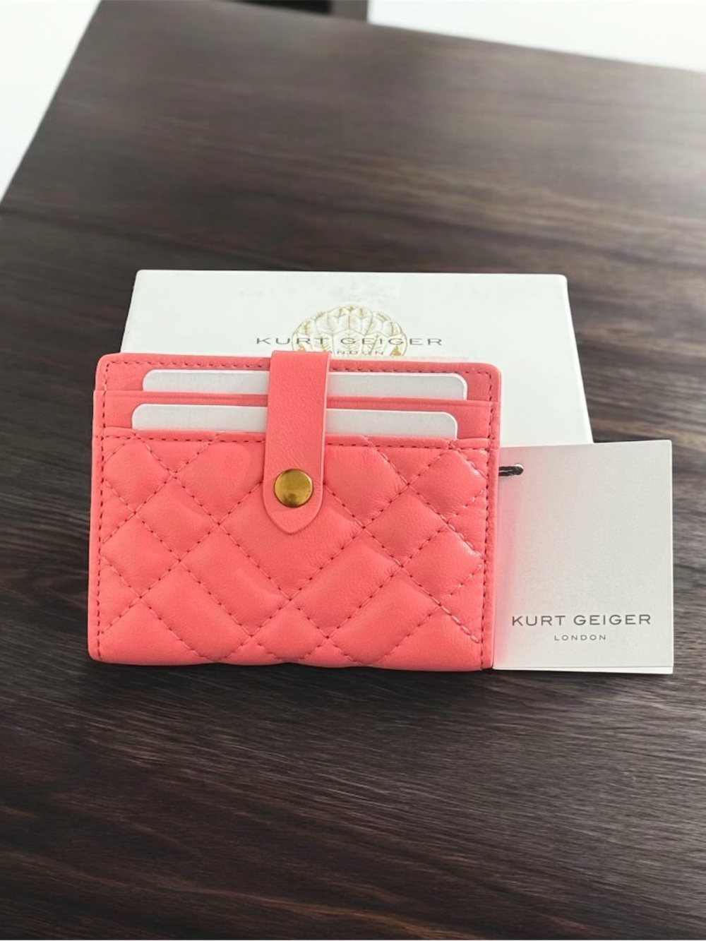 Kurt Geiger Pink Quilted Wallet - Picture 3 of 4